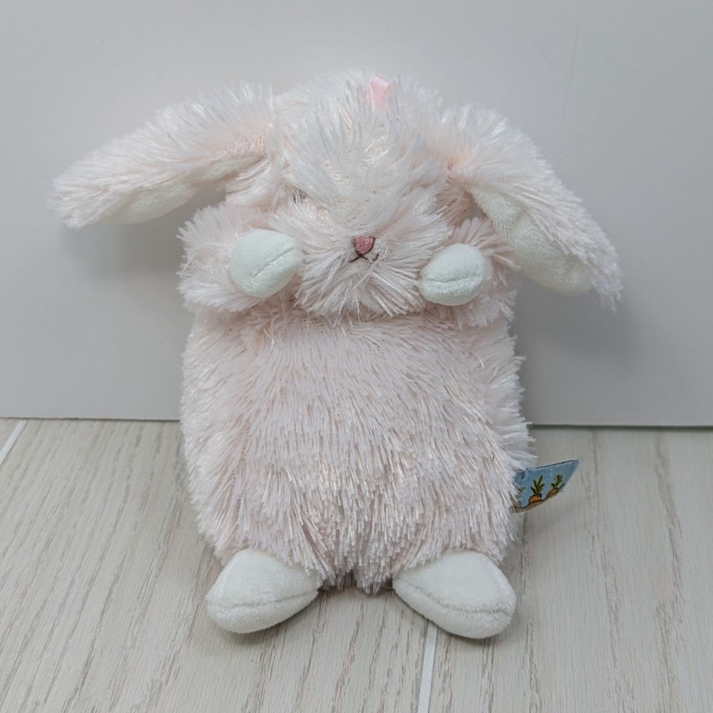 Bunnies By The Bay Wee Bunny Plush Rabbit Pink Shaggy Fur Stuffed Animal Bunny